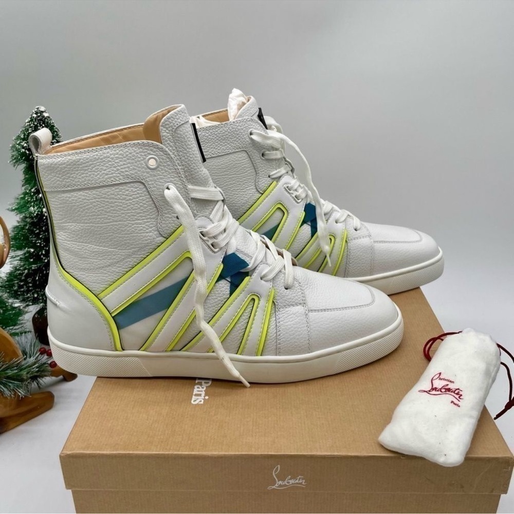 Men’s Christian Louboutin, LOUIS, junior high top sneakers size 43 made in Italy